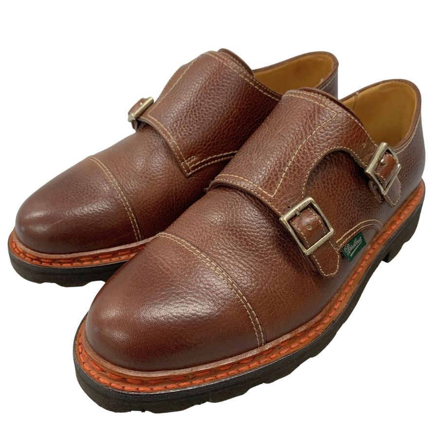 【Paraboot】パラブーツ レザーシューズ ダブルモンクストラップ ウィリアム グレインレザー メンズ サイズ5.5 ブラウン WILLIAM