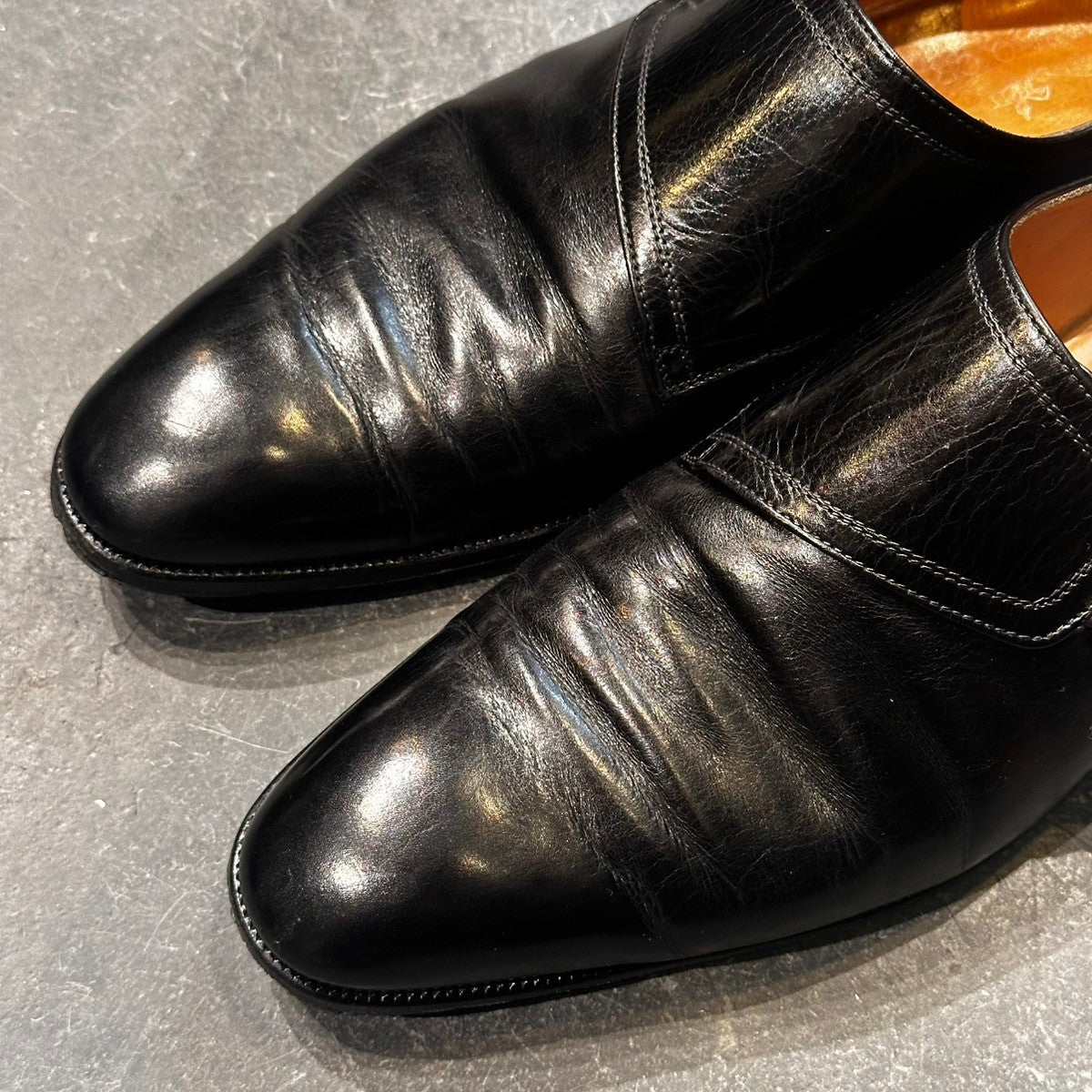 【TANINO CRISCI】タニノクリスチー シングルモンク 131f29 カーフ ブラック サイズUK8