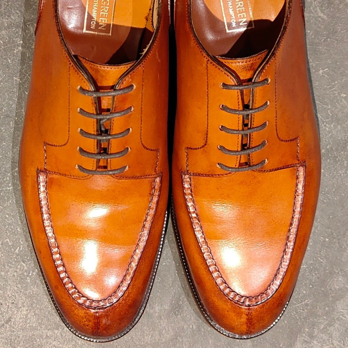 極美品【EDWARD GREEN】エドワードグリーン ドーバー Uチップ カーフ チェスナット サイズ UK6E 32ラスト定価￥324,500-