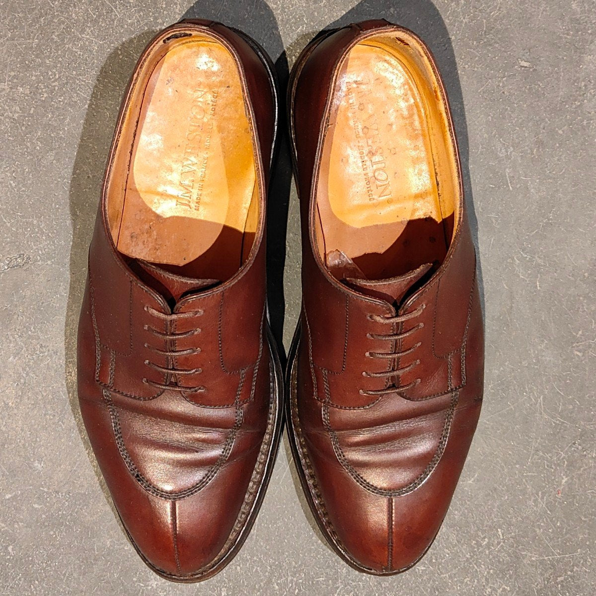 ※クラックあり【J.M.WESTON】ジェイエムウエストン 旧旧ロゴ 598 ハーフハント Uチップ カーフ ブラウン サイズ UK6.5D 22ラスト 参考定価￥176,000-