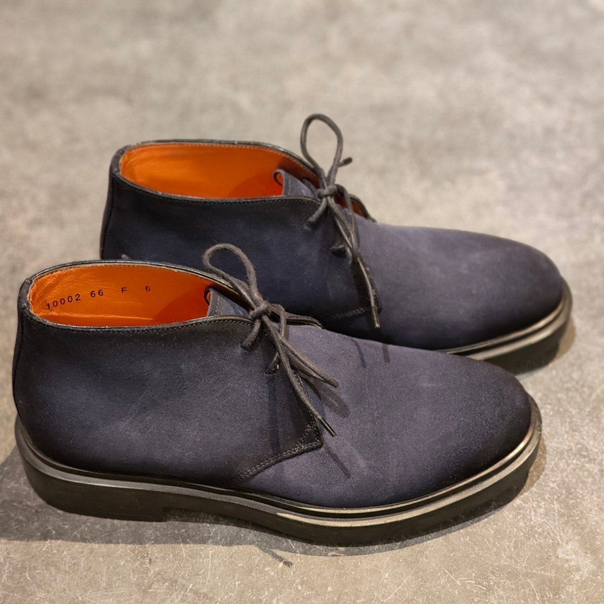 試着程度【santoni】サントーニ チャッカブーツ スエード ネイビー