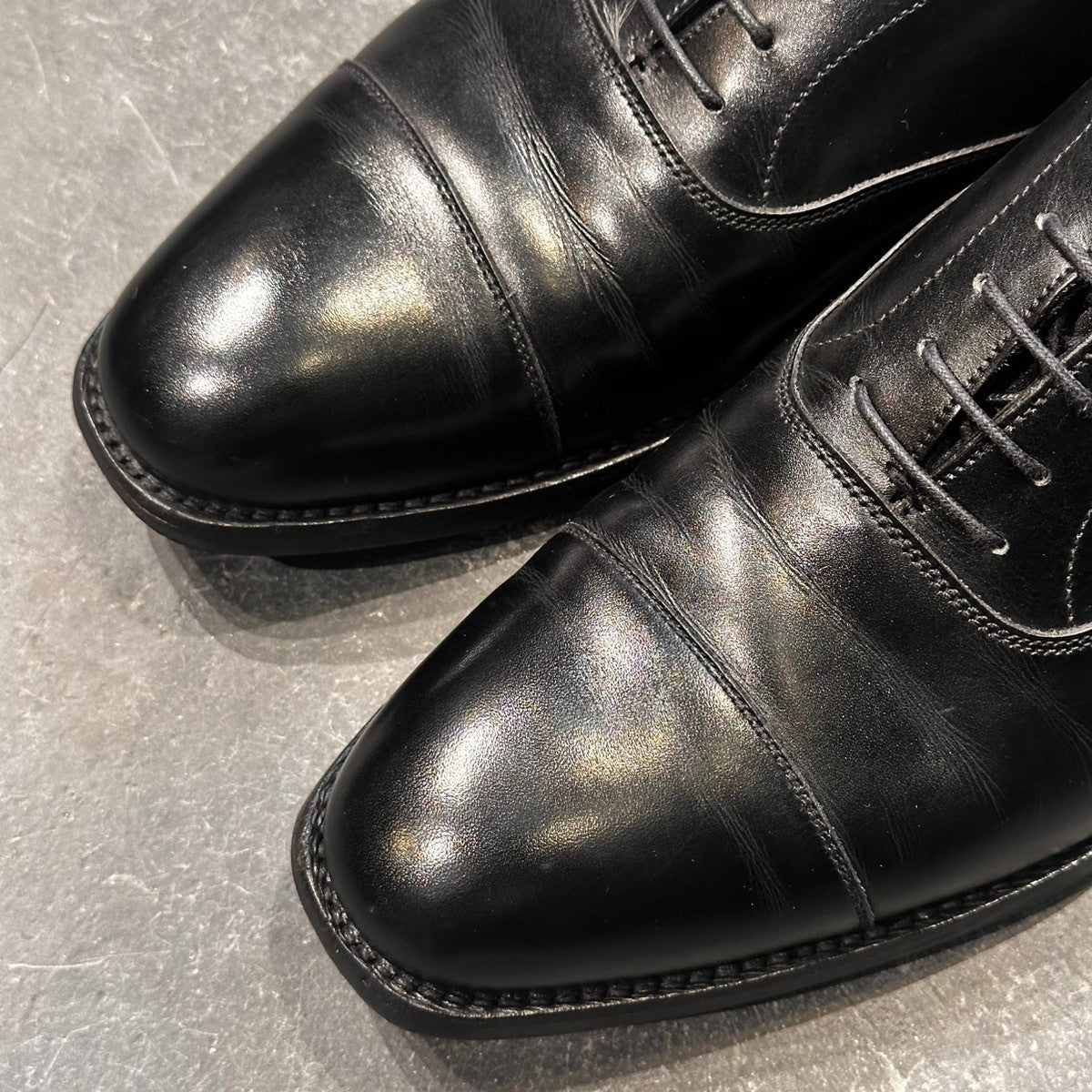 美品【CROCKETT&JONES】クロケット&ジョーンズ ストレートチップ オードリー3 カーフ ブラック サイズ UK6.5E 367ラスト