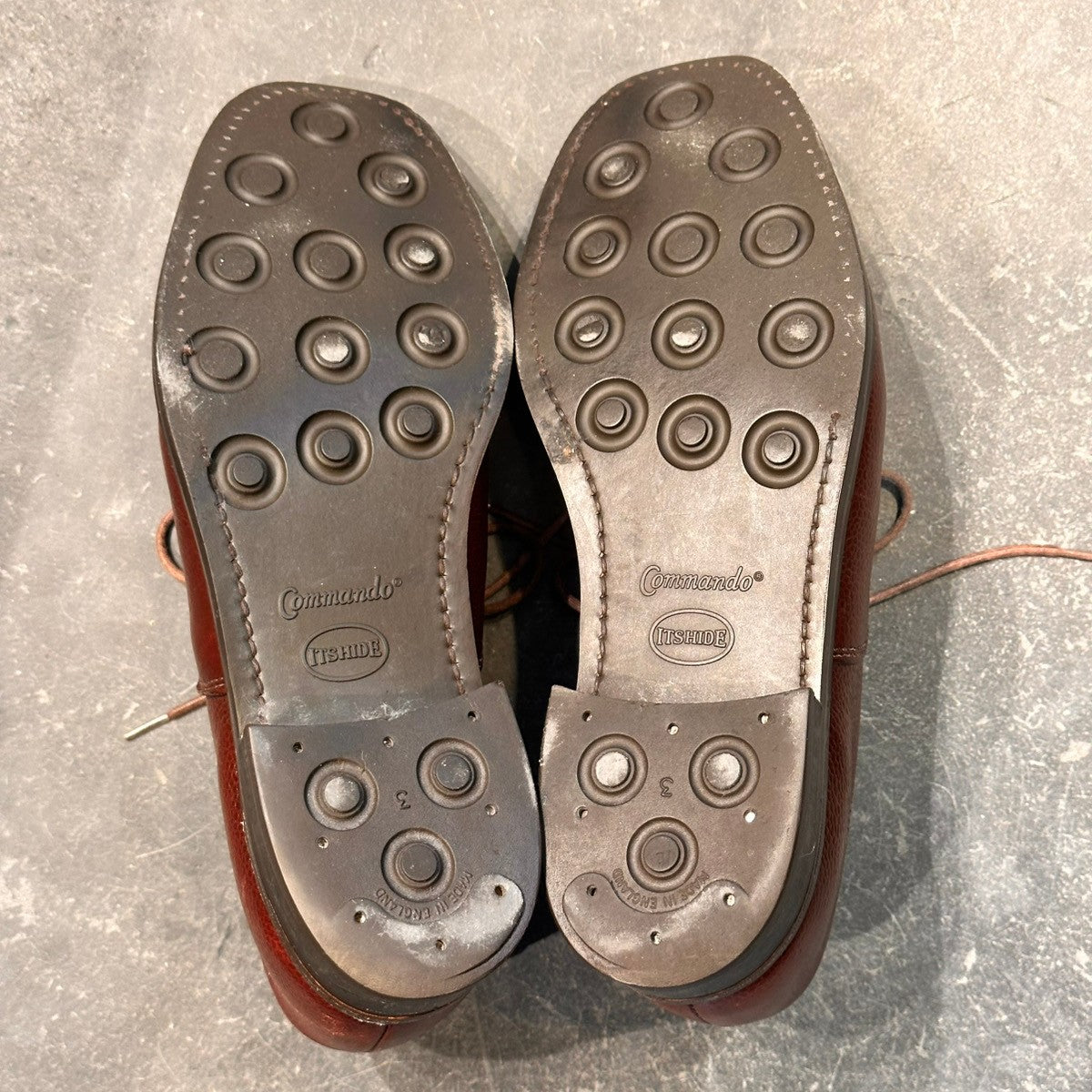 【SANDERS】サンダース 9696TDG プレーントゥ 内羽根 グレインレザー バーガンディ サイズUK7.5