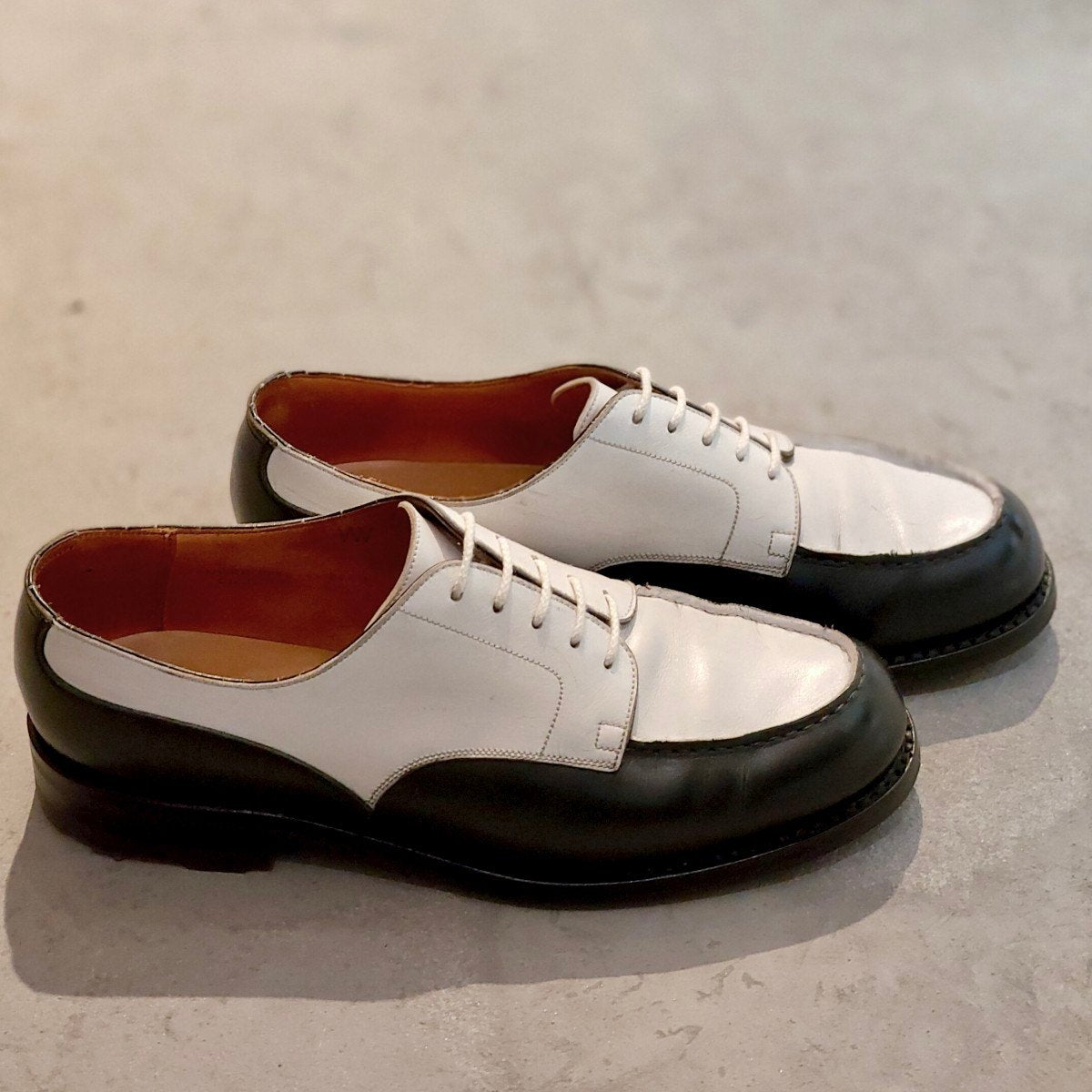 【J.M.WESTON】ジェイエムウエストン ウエストンヴィンテージ 641 ゴルフ Uチップ ボックスカーフ ブラックホワイト サイズ UK8C 31ラスト