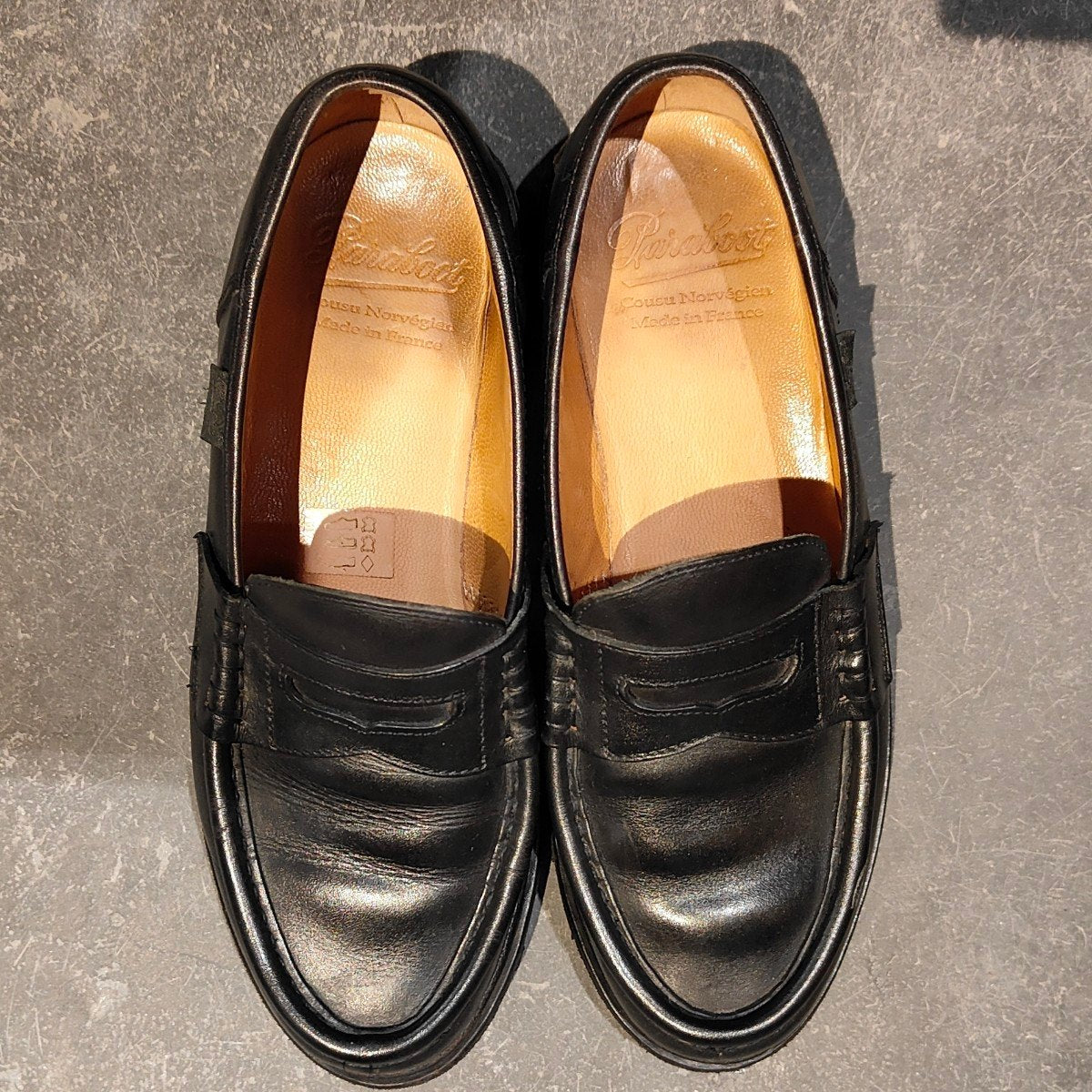 【PARABOOT】パラブーツ ランス コインローファー リスレザー ブラック サイズUK6 参考定価￥96,800-