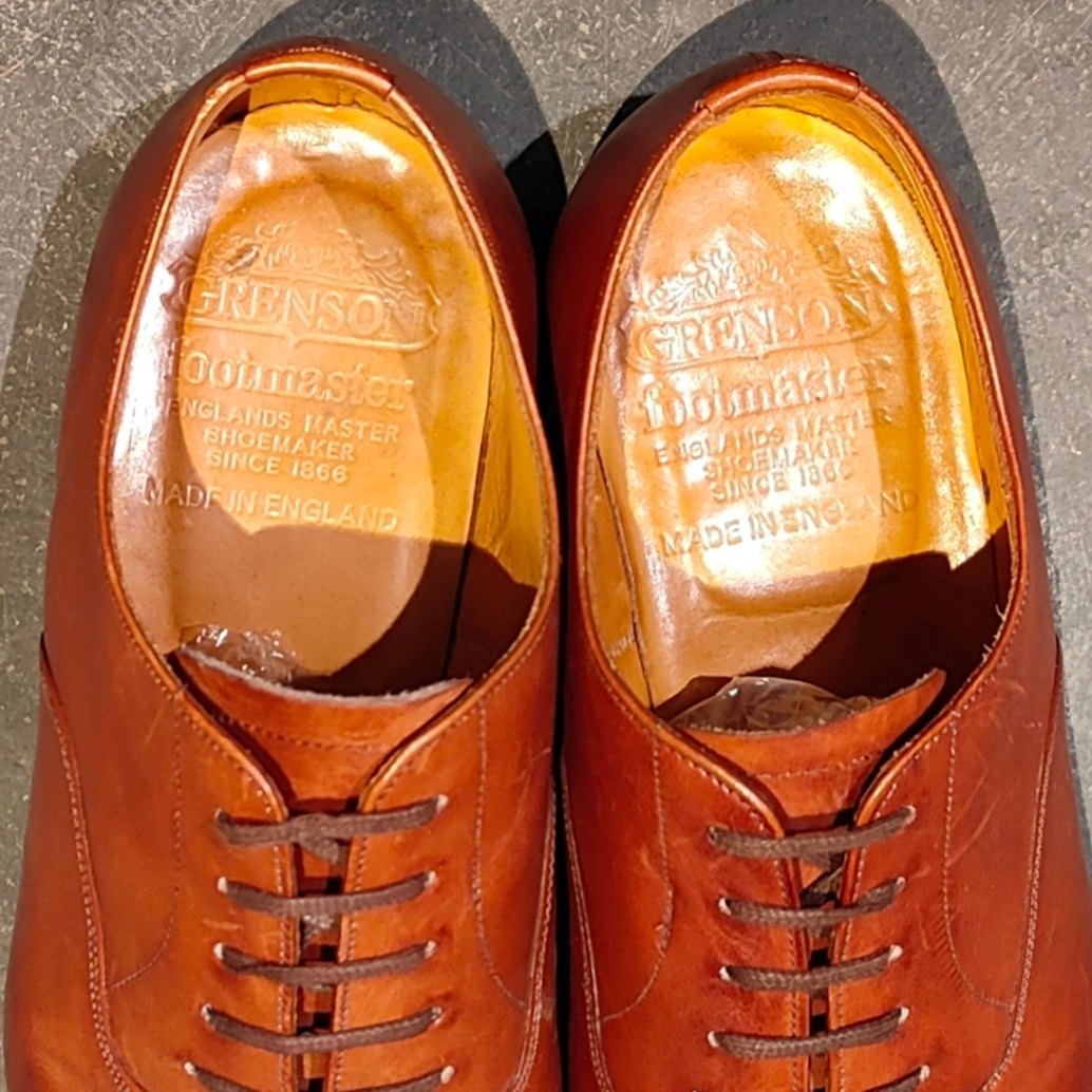 【GRENSON】グレンソン ストレートチップ カーフ ブラウン サイズUK6.5F