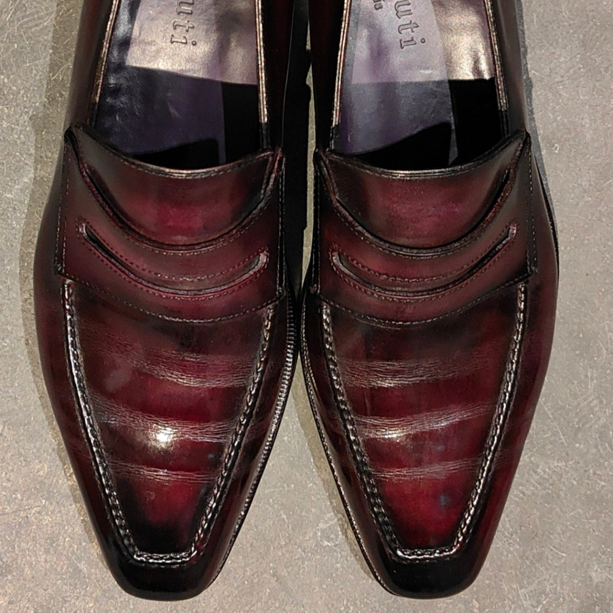 極美品【BERLUTI】ベルルッティ 1123 アンディ カーフ パティーヌ パープル サイズ UK6