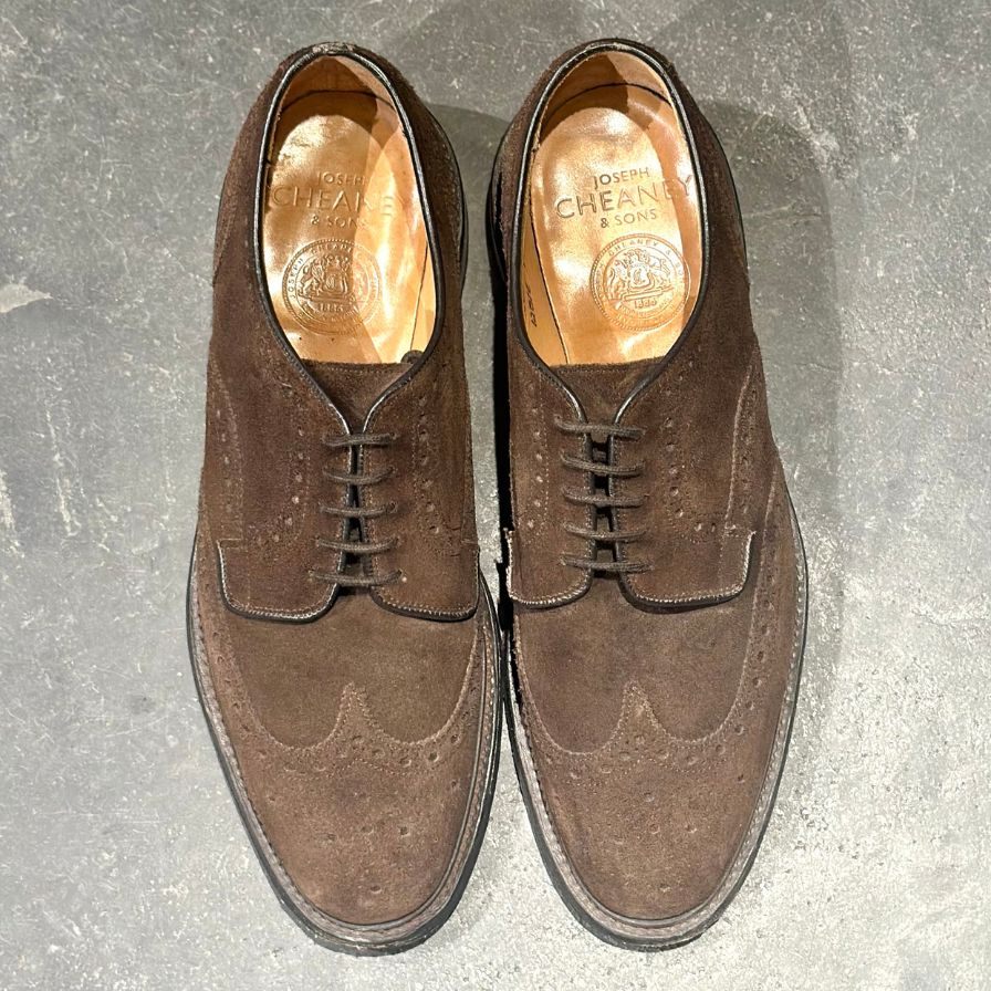 【JOSEPH CHEANEY】ジョセフ チーニー  ビジネスシューズ スエード ブラウン（茶系） サイズ 7.5 ラスト