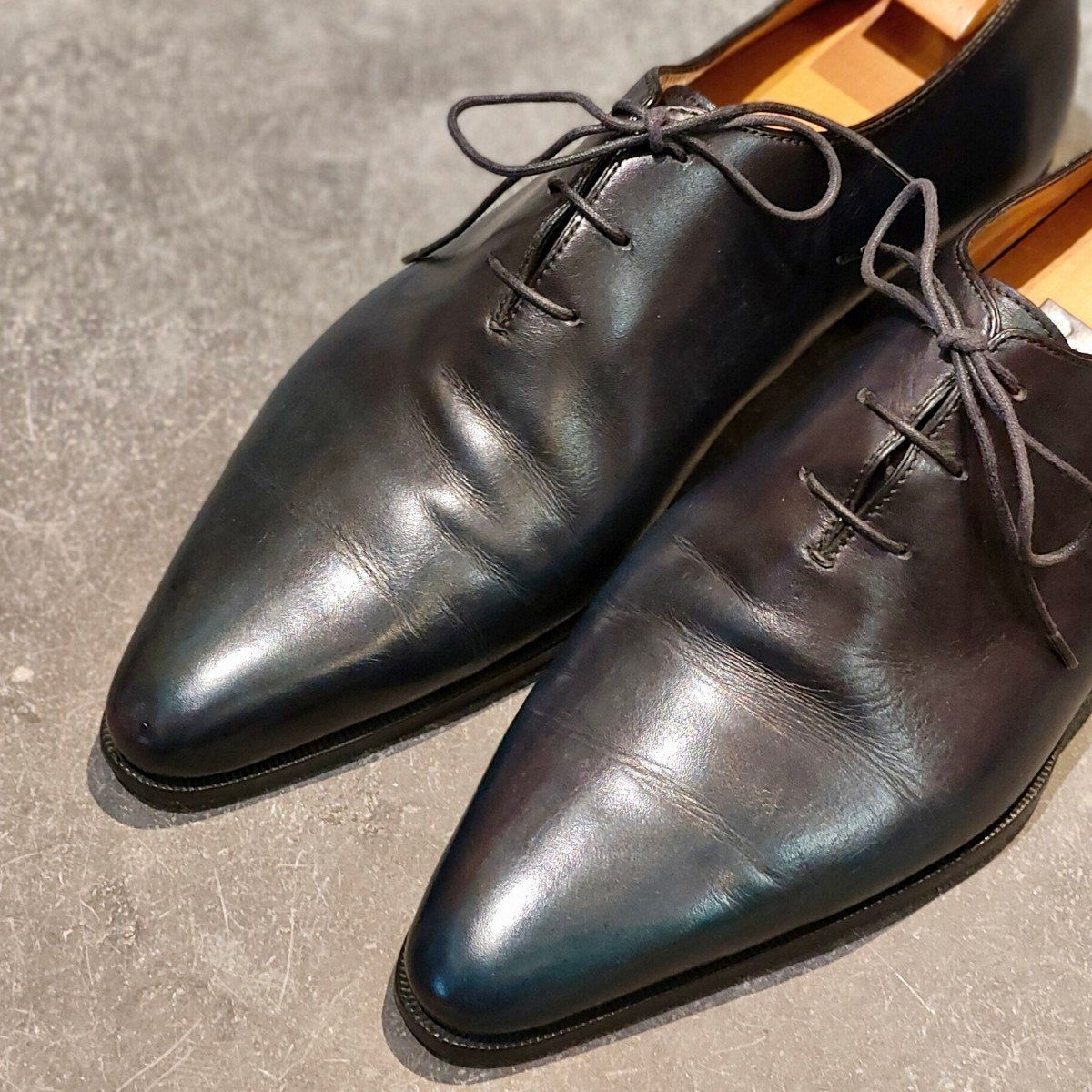 【Berluti】ベルルッティ 0650 ホールカット カーフ ブルーパティーヌ サイズUK7.5