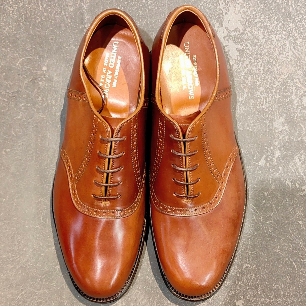 希少 未使用【ALDEN】オールデン ユナイテッドアローズ別注 9946 サドル コードバン ウイスキー  サイズUS7.5D バリーラスト