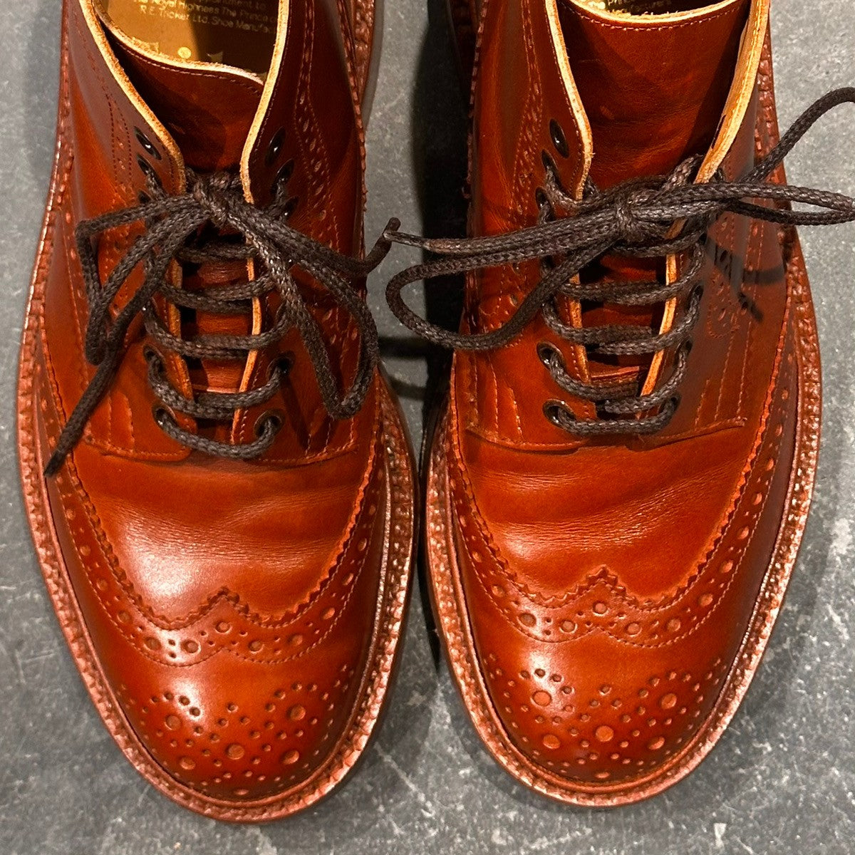 使用数回【Tricker’s】トリッカーズ ストウ カントリーブーツ カーフ マロンアンティーク サイズUK6