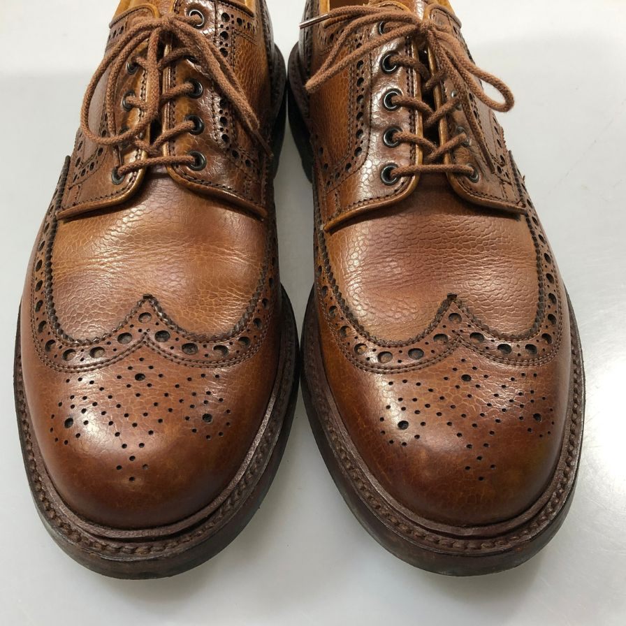 【CROCKETT&JONES】クロケットアンドジョーンズ BANGOR 別注 レザーシューズ ウィングチップ シボレザー ブラウン メンズ UK8E