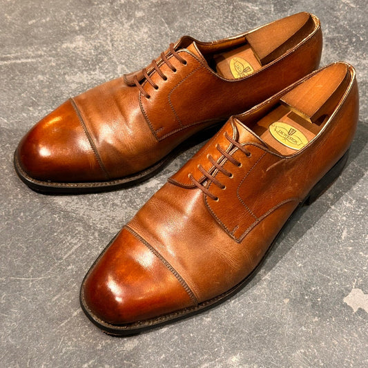 【J.M.WESTON】ジェイエムウエストン 500 ストレートチップ 旧ロゴ カーフ ブラウン サイズUK6.5 61ラスト