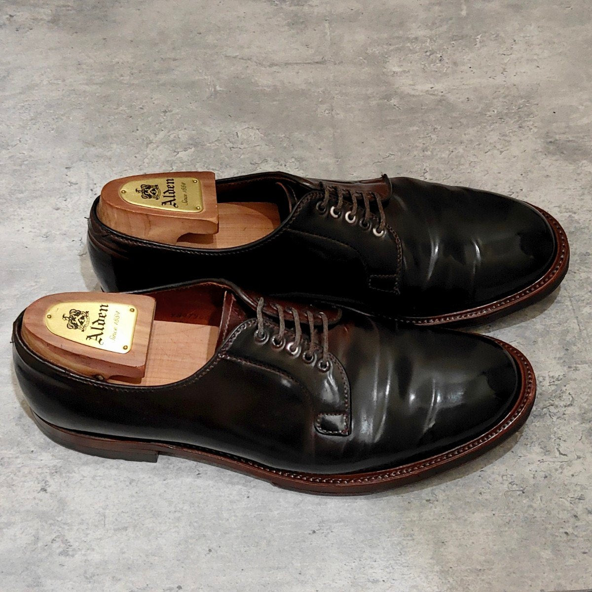 【ALDEN】オールデン BROGUE別注 D8411C プレーントゥ コードバン ダークバーガンディ サイズUS10.5E ミリタリーラスト