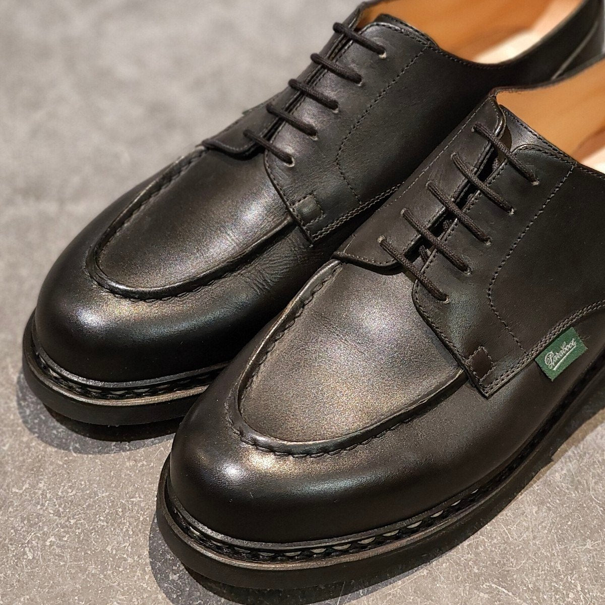 試着程度【Paraboot】パラブーツ シャンボード Uチップ リスレザー ブラック サイズ UK8.5 参考定価￥96,800-