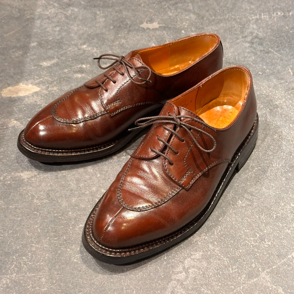 希少【J.M.WESTON】ジェイエムウエストン Uチップ 696 スプリットトゥダービー ロシアンカーフ タンブラウン サイズUK6D 23ラスト