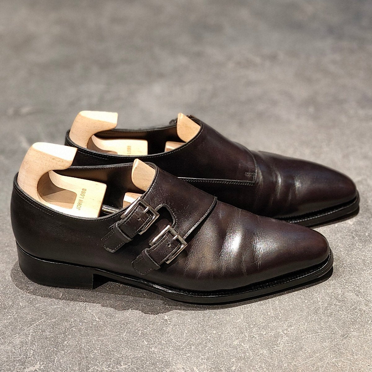 極美品 【JOHN LOBB】ジョンロブ チャペル ダブルモンクミュージアムカーフ ブラック サイズ UK6D 8000ラスト 参考定価￥344,300-