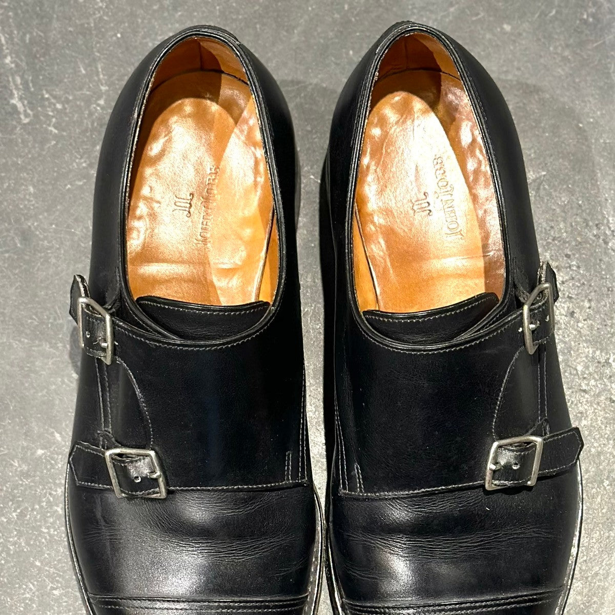 美品【JOHN LOBB】ジョンロブ ウィリアム ダブルモンク ブラック カーフ サイズ8 9795ラスト