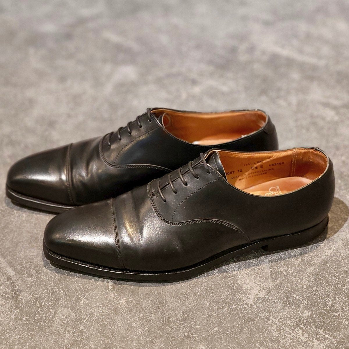 【CROCKETT & JONES】クロケット&ジョーンズ ハラム ストレートチップ カーフ ブラック サイズUK5.5E 348ラスト