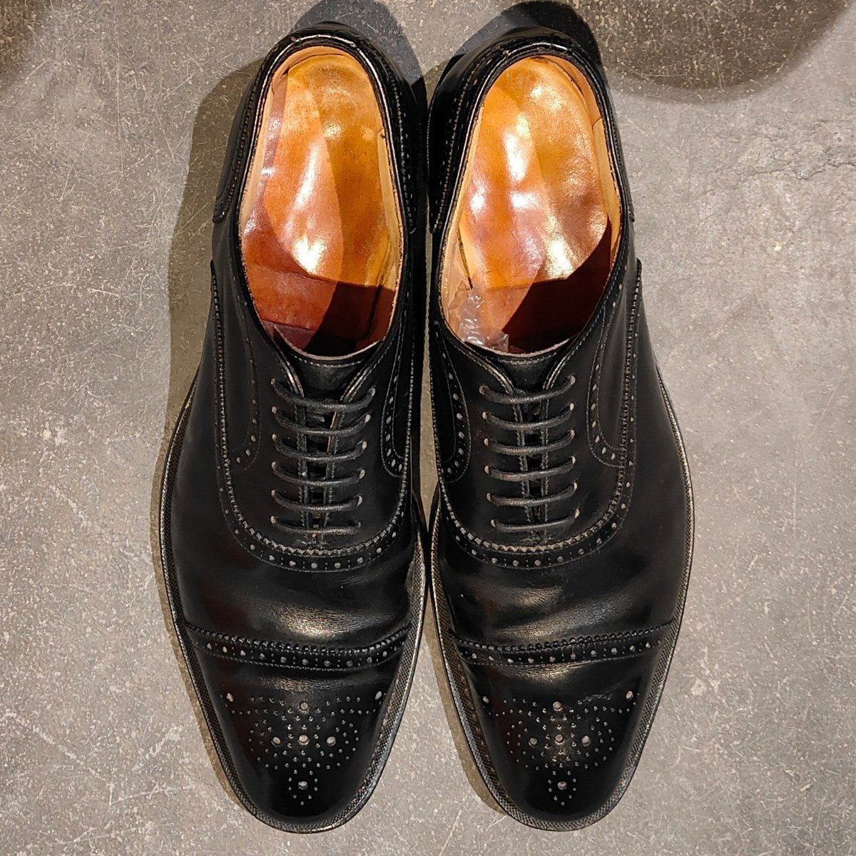 【Church's】チャーチ エンモア セミブローグ 4都市  4都市想定 カーフ ブラック サイズ UK75想定 138ラスト