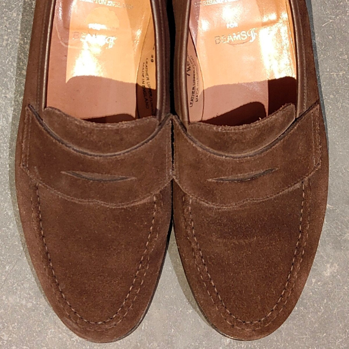 美品【Crockett&Jones】クロケット&ジョーンズ メイン ローファー スエード ブラウン サイズUK7.5E