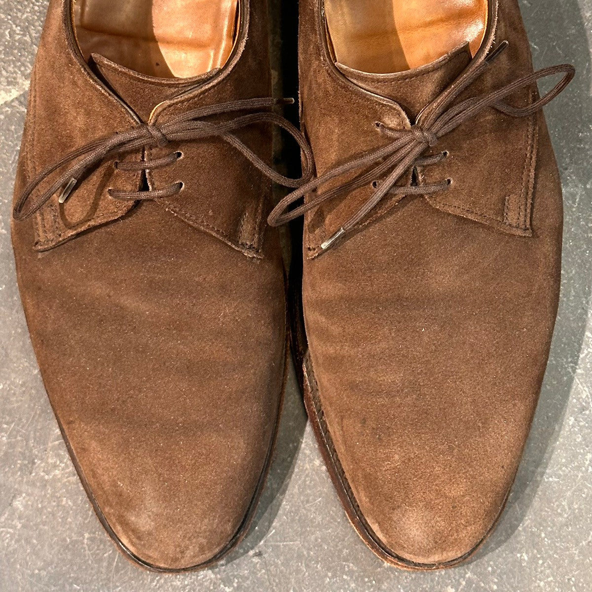 【CROCKETT&JONES】クロケット&ジョーンズ ウィンボーン プレーントゥ ビジネスシューズ スエード ブラウン サイズUK6E