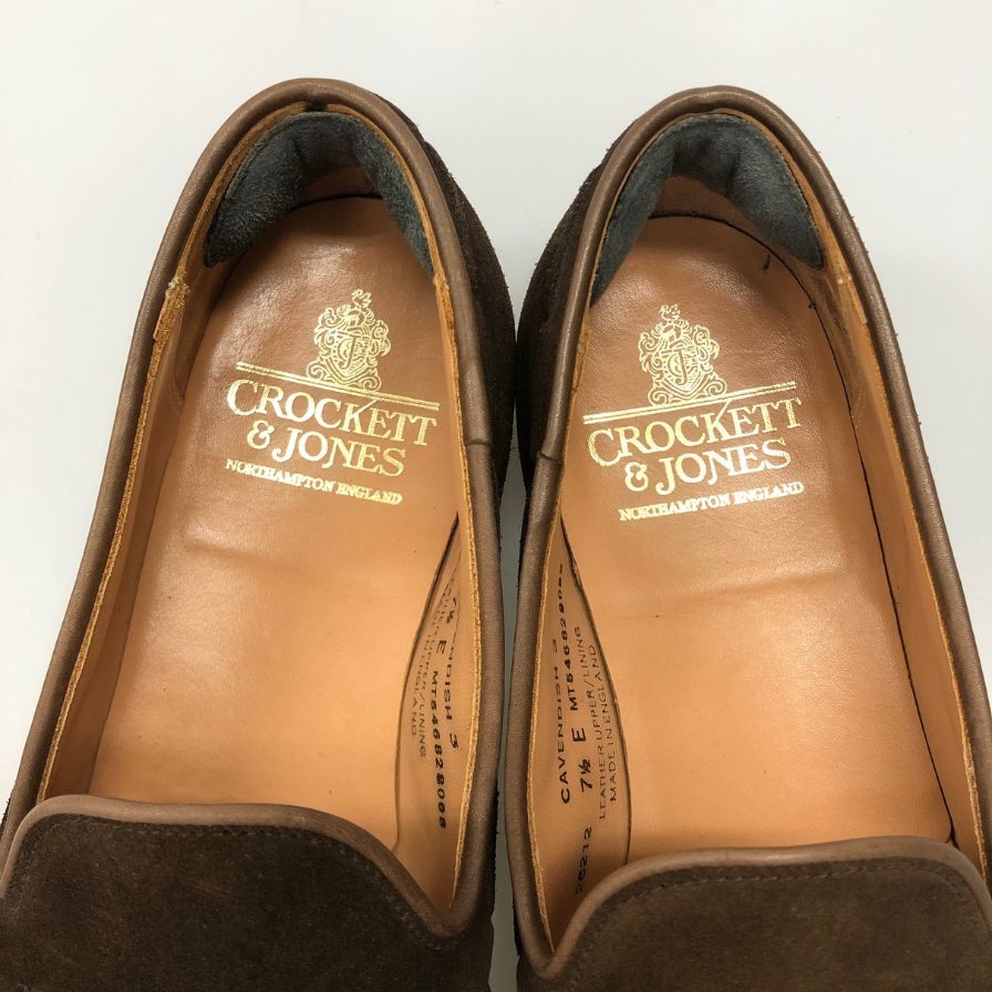 【CROCKETT&JONES】クロケット&ジョーンズ  ローファー スエード ブラウン（茶系） サイズ 7.5 ラスト