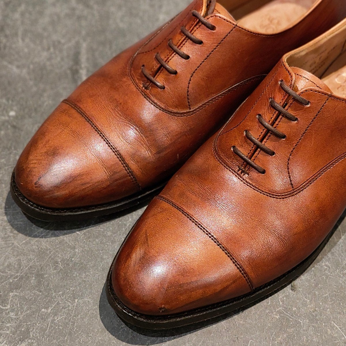 【CROCKETT&JONES】クロケット&ジョーンズ コノート ストレートチップ カーフ ブラウン サイズUK6.5E 236ラスト