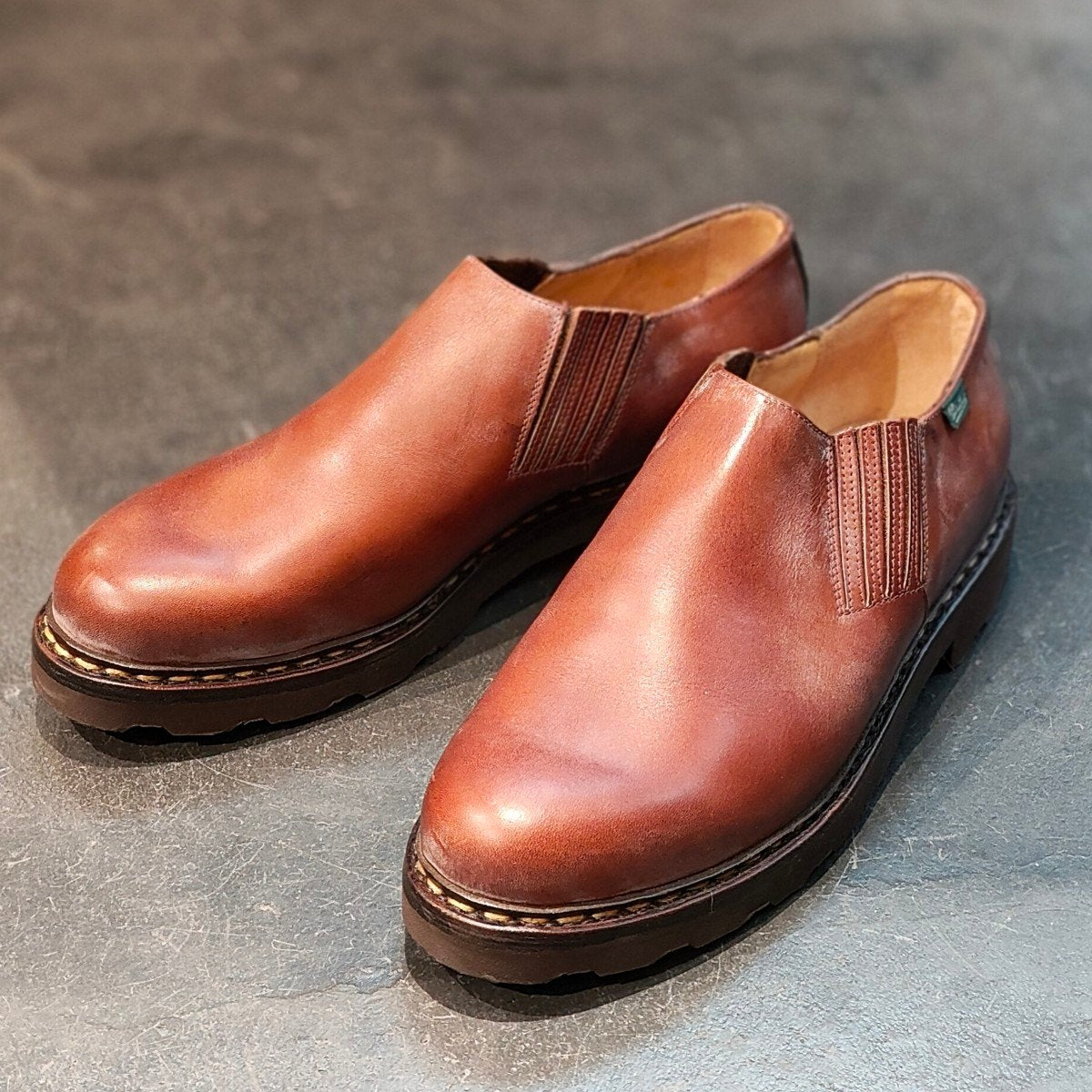 希少 試着程度 【Paraboot】パラブーツ サンズ サイドエラスティックスリッポン リスレザー マロン サイズ UK10