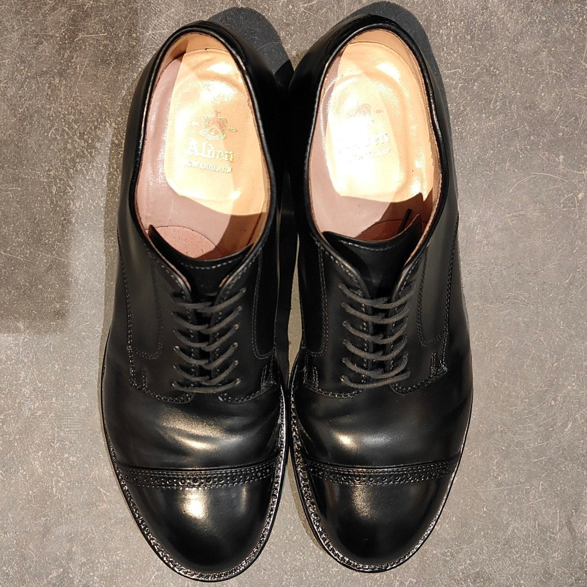 使用数回【ALDEN】オールデン 56251 パンチドキャップトゥ コードバン ブラック US8.5D モディファイドラスト 参考定価￥220,000-