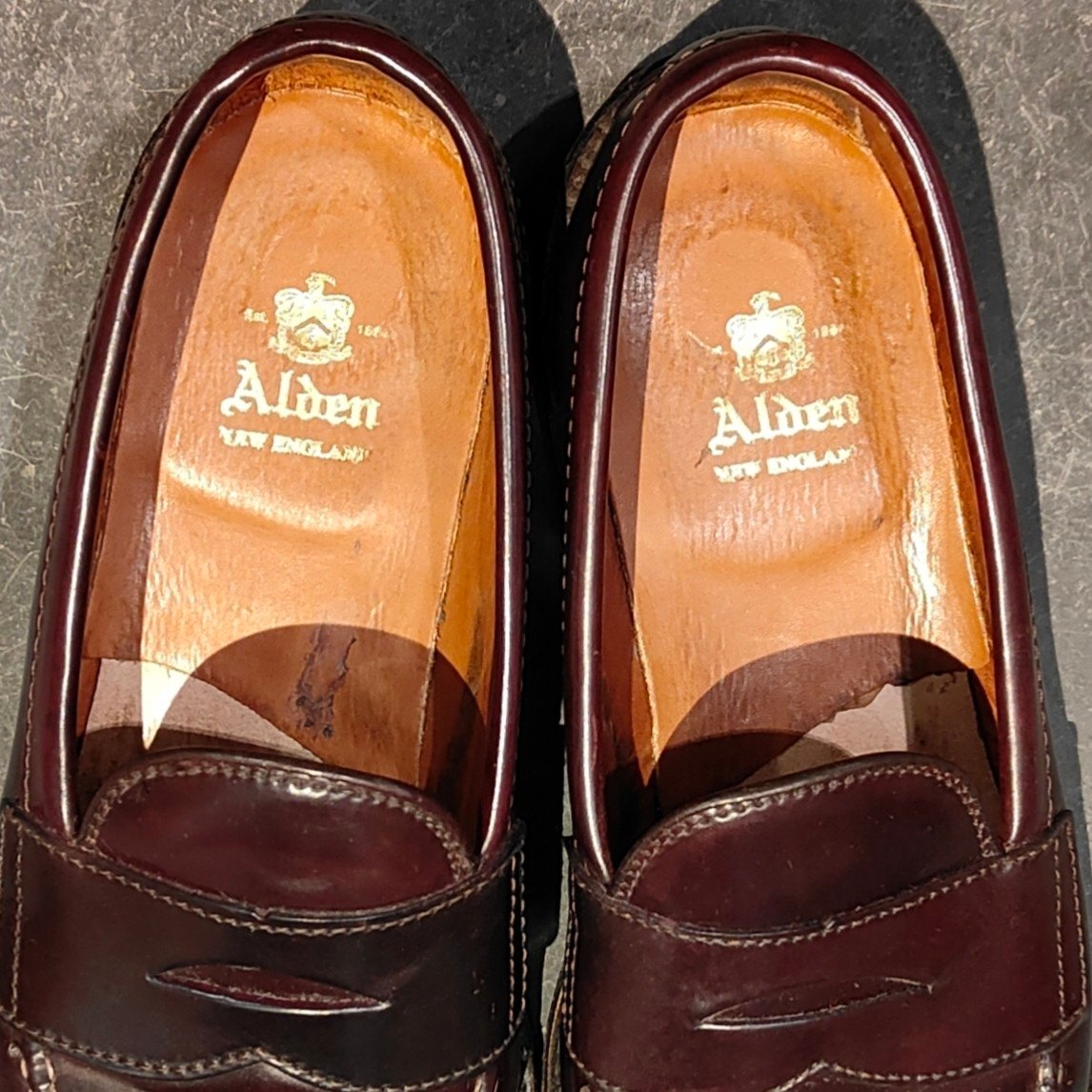 【ALDEN】オールデン 986 ペニーローファ コードバン ダークバーガンディ サイズUS6D バンラスト