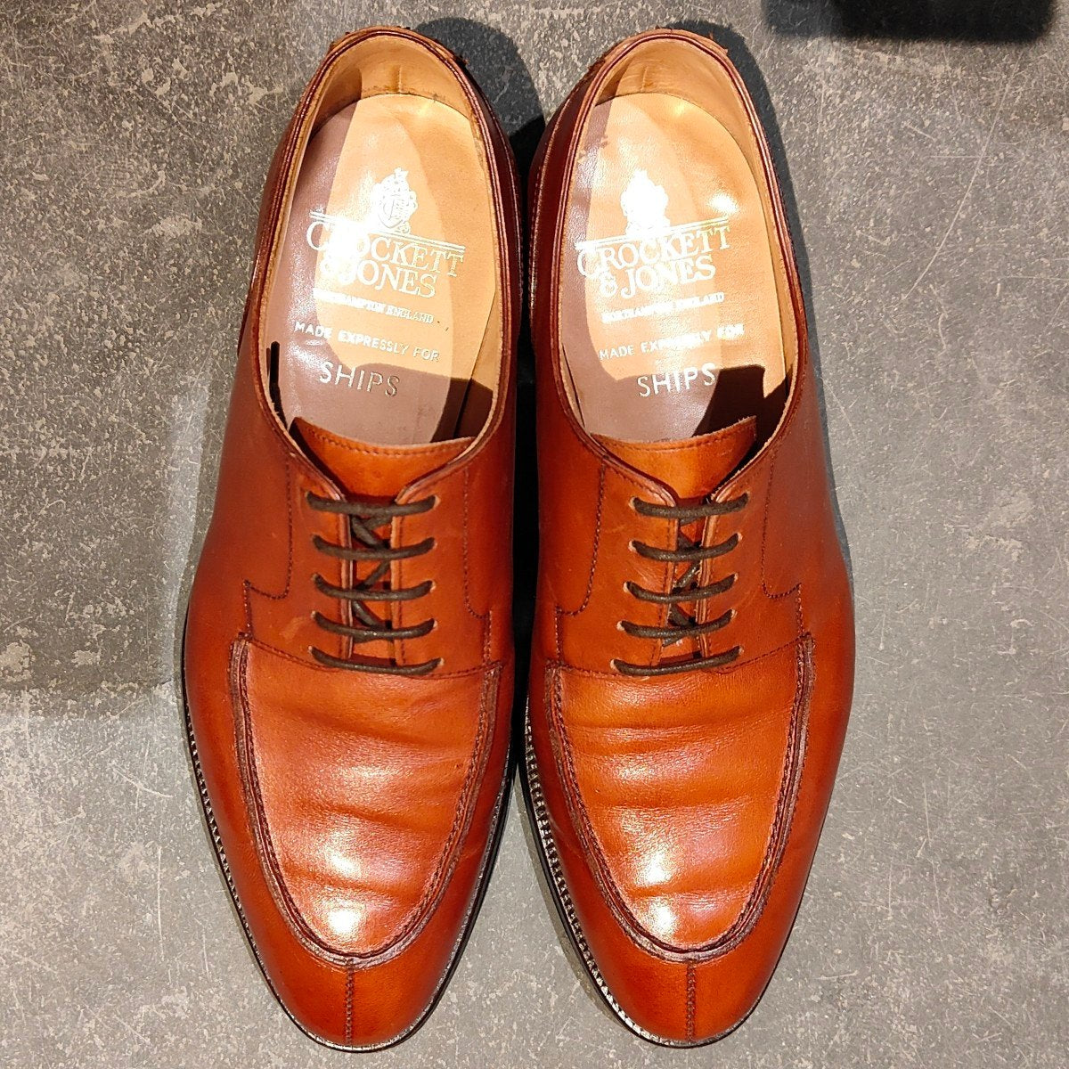 美品【CROCKETT&JONES】クロケット&ジョーンズ シップス別注 ニューポート Uチップ ブラウン サイズUK6E