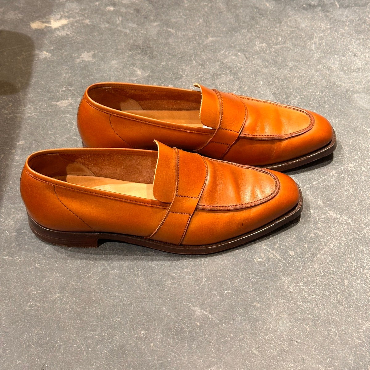 【GEORGE CLEVERLEY】ジョージクレバリー 48522 ローファー カーフ アンラインド ブラウン サイズUK5.5E