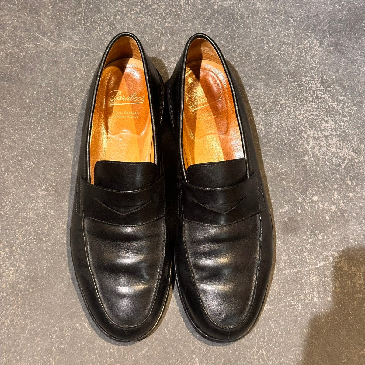 【PARABOOT】パラブーツ アドニス コインローファー カーフ ブラック サイズUK10