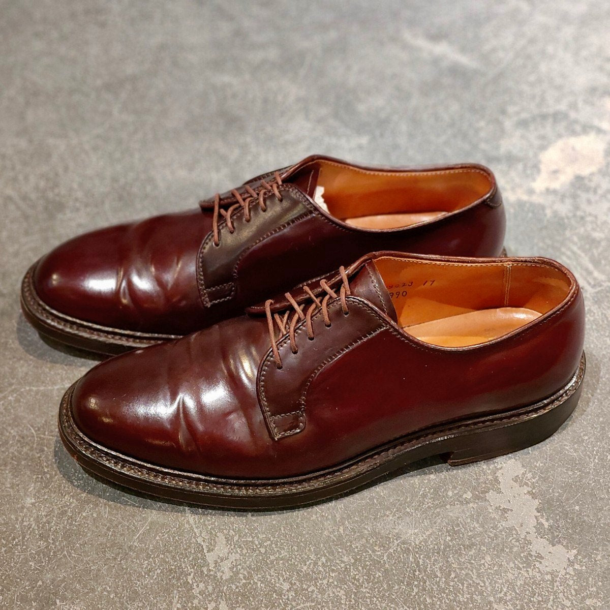 美品 【ALDEN】オールデン オールデンショップ別注 990 プレーントゥ コードバン ダークバーガンディ サイズ US7E バリーラスト 参考定価￥236,500-