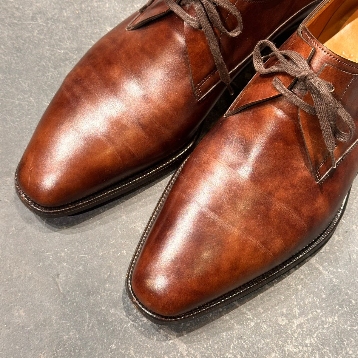 美品【JOHNLIBB】ジョンロブ ルフィールド  Vフロント ダービー プレステージライン カーフ ブラウン サイズ UK8E 8000ラスト