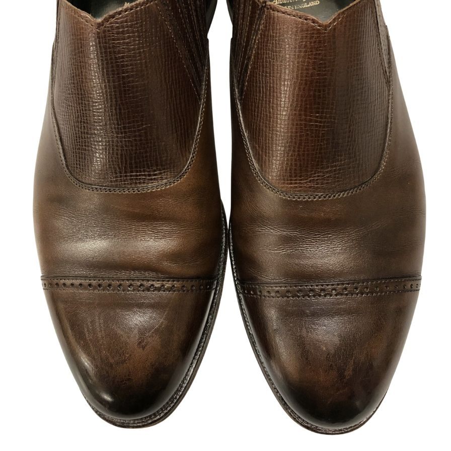 【CROCKETT&JONES】クロケットジョーンズ マギー 140周年記念モデル サイドエラスレィック グレインレザーカーフコンビ ブラウン サイズUK7.5E 140ラスト