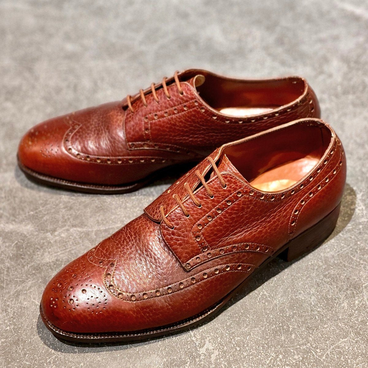 希少 使用数回【JOHN LOBB】ジョンロブ ロンドン 2ワラント ビスポーク フルブローグ  グレインレザー バーガンディ サイズUK6相当