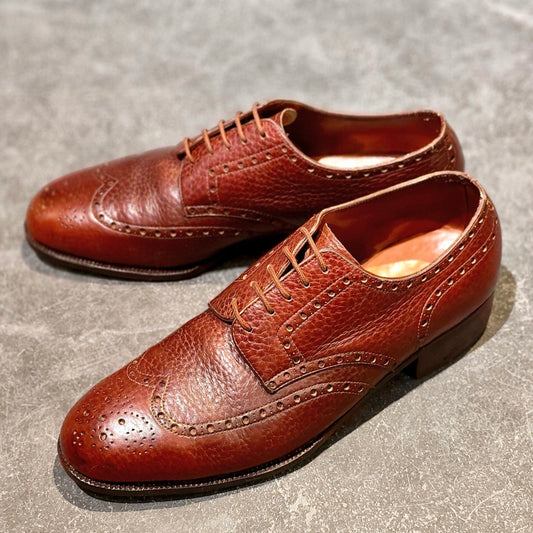 希少 使用数回【JOHN LOBB】ジョンロブ ロンドン 2ワラント ビスポーク フルブローグ  グレインレザー バーガンディ サイズUK6相当