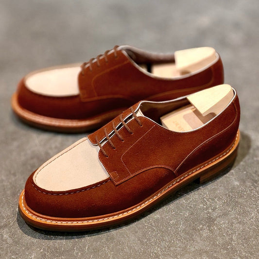 希少 試着程度 【J.M.WESTON】ジェイエムウエストン MTO 641 ゴルフ Uチップ スエード ブラウンアイビリーコンビ サイズ UK8D 31ラスト 参考定価￥187,000-