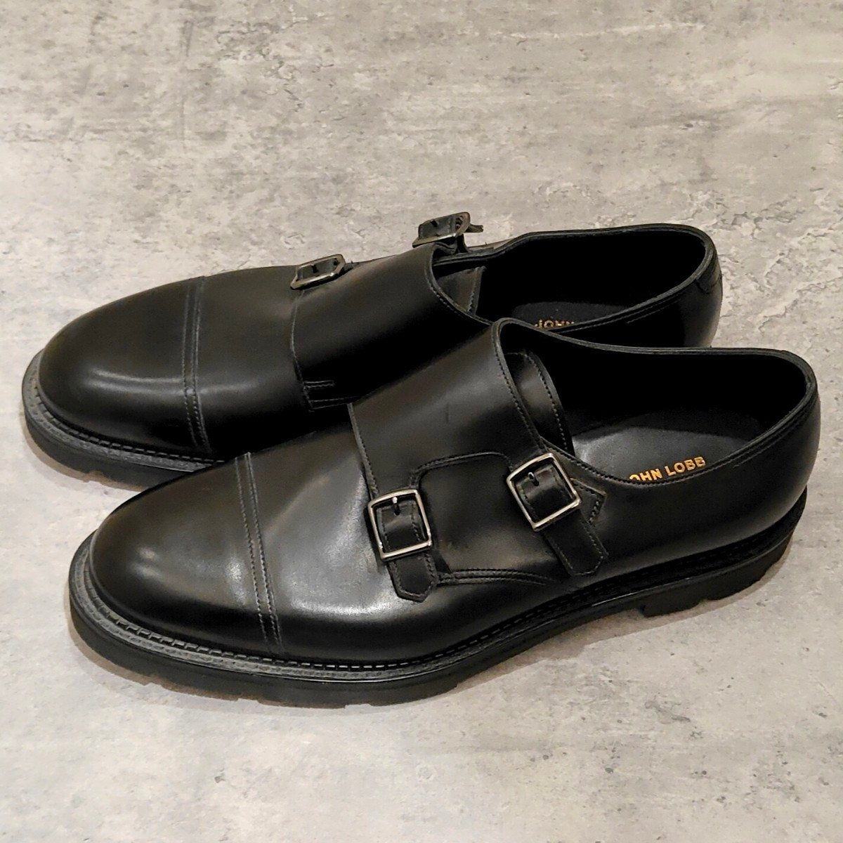 未使用品【JOHN LOBB】ジョンロブ ウィリアム ダブルモンク カーフ ブラック サイズUK7