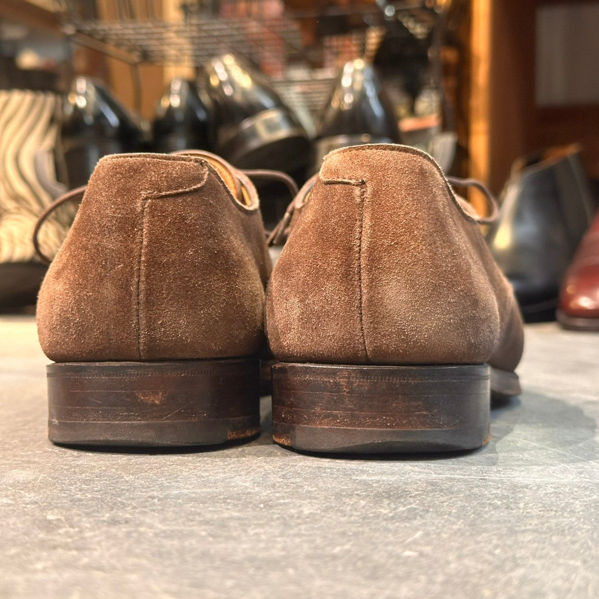 【CROCKETT&JONES】クロケット&ジョーンズ ウィンボーン プレーントゥ ビジネスシューズ スエード ブラウン サイズUK6E