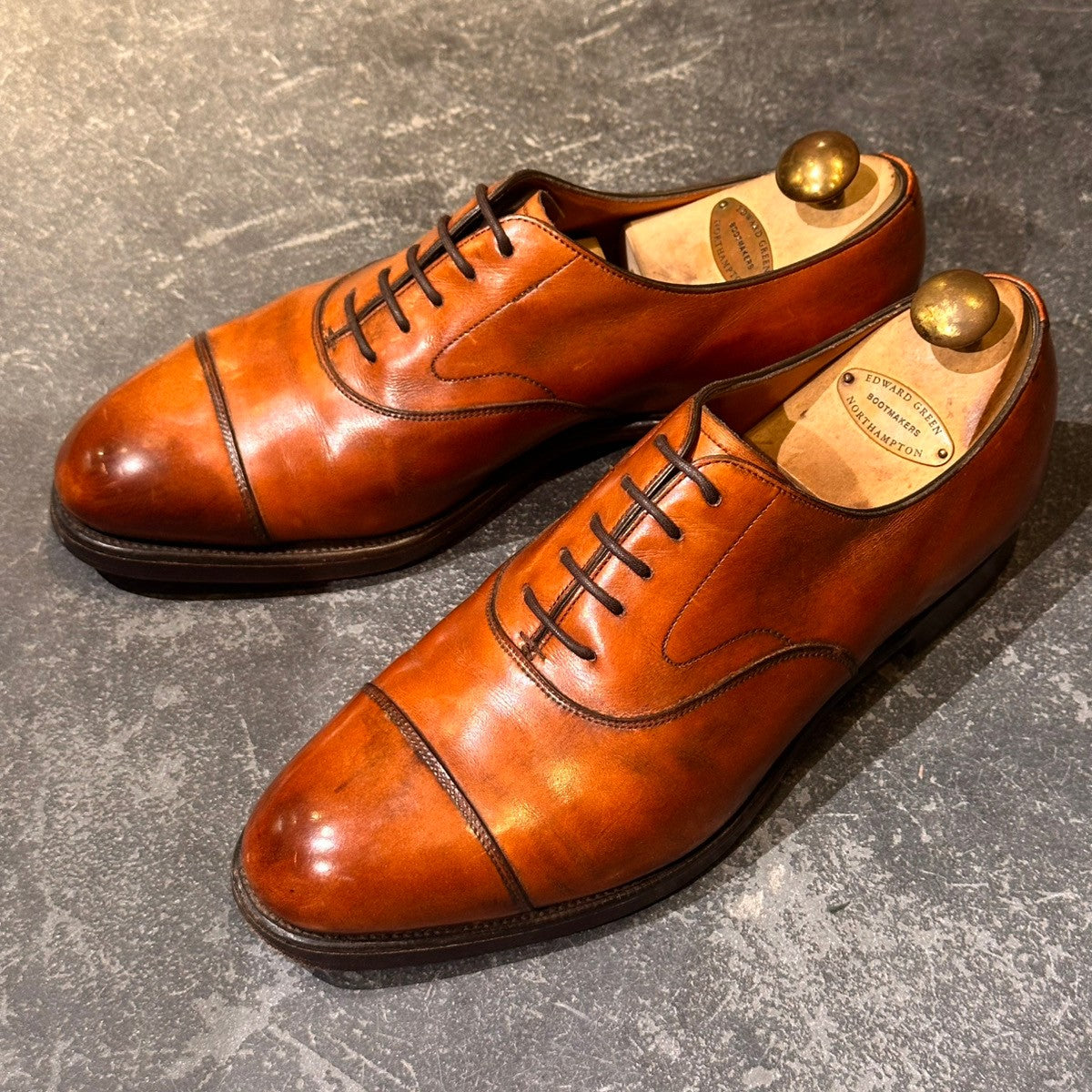 【オンライン限定】【EDWARD GREEN】エドワードグリーン チェルシー ストレートチップ カーフ チェスナット ブラウン サイズUK6E 202ラスト