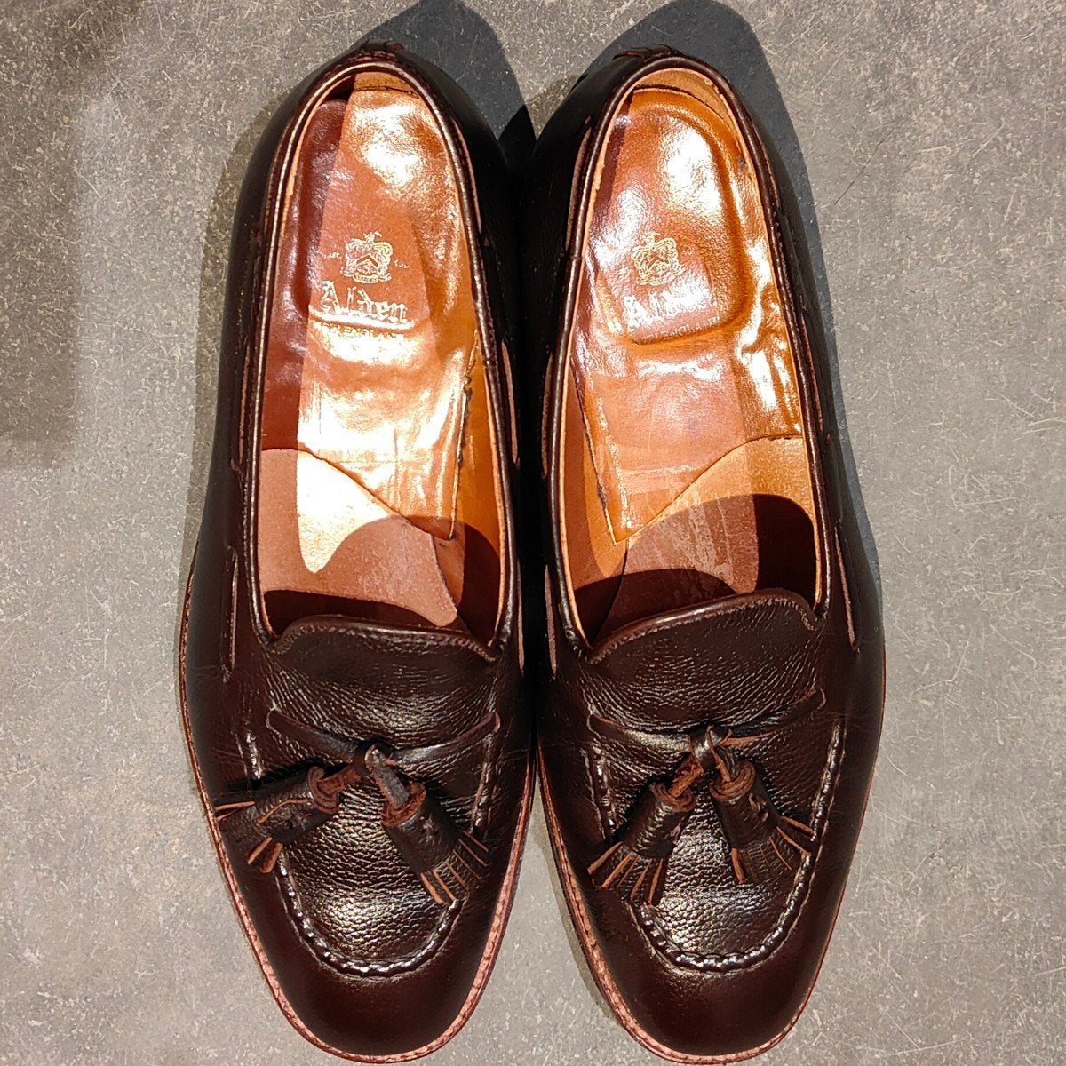 希少 極美品 【ALDEN】オールデン N1110  タッセルローファー コードバン レジーナグレインカーフ ダークブラウン サイズUS9D プラザラスト