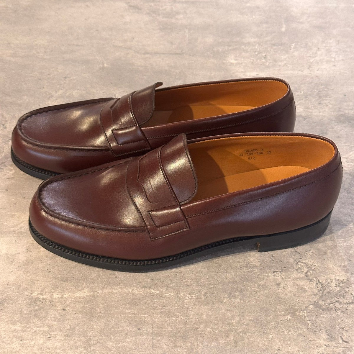 試着程度極美品【J.M.WESTON】ジェイエムウエストン 180 シグニチャーローファー ボックスカーフ バーガンディ サイズUK5.5C 41ラスト