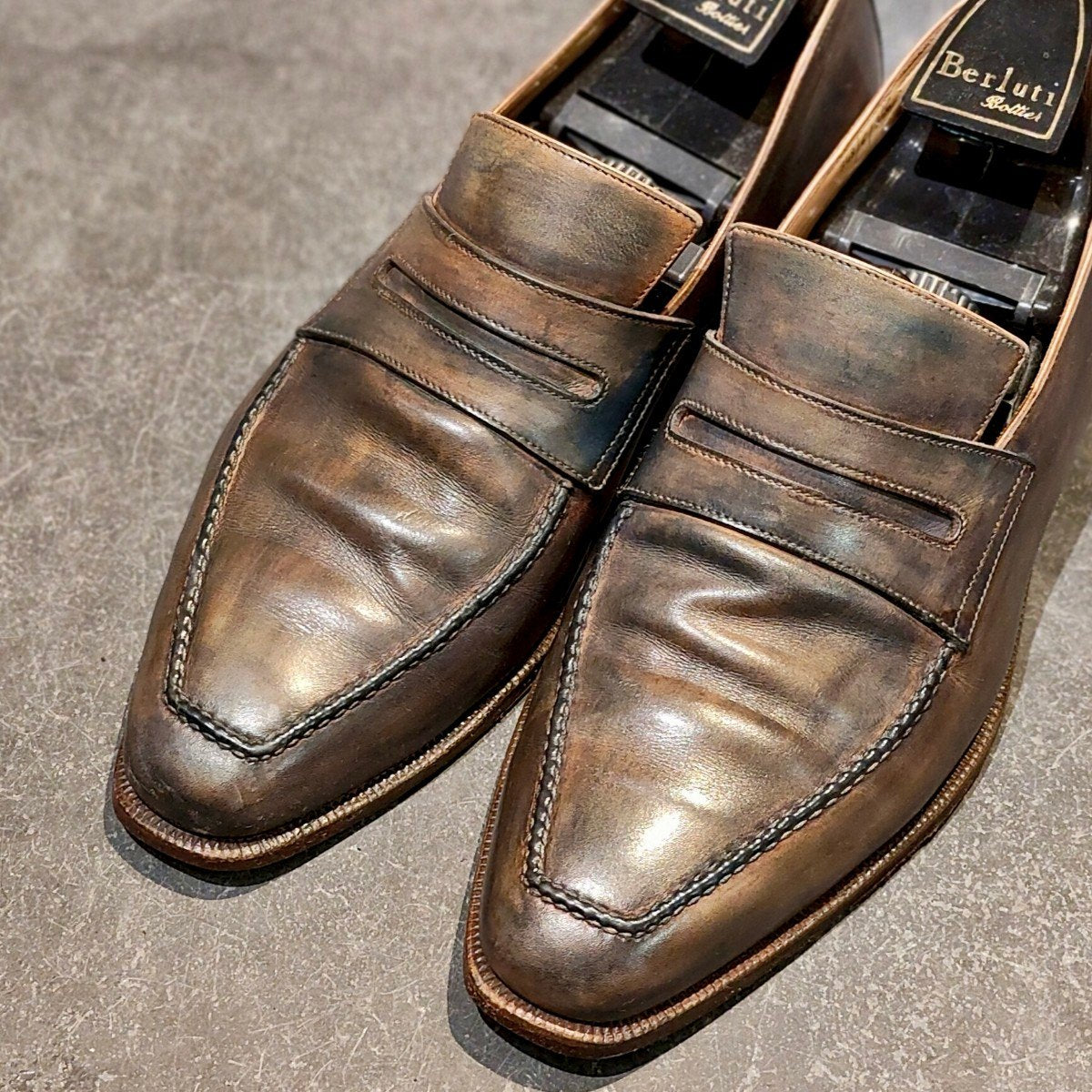 BERLUTI】ベルルッティ 348 アンディ カーフ パティーヌ ネイビー