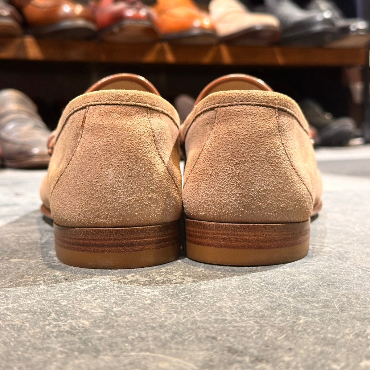【GUCCI】グッチ ビットローファー スエード ベージュ サイズUK6.5