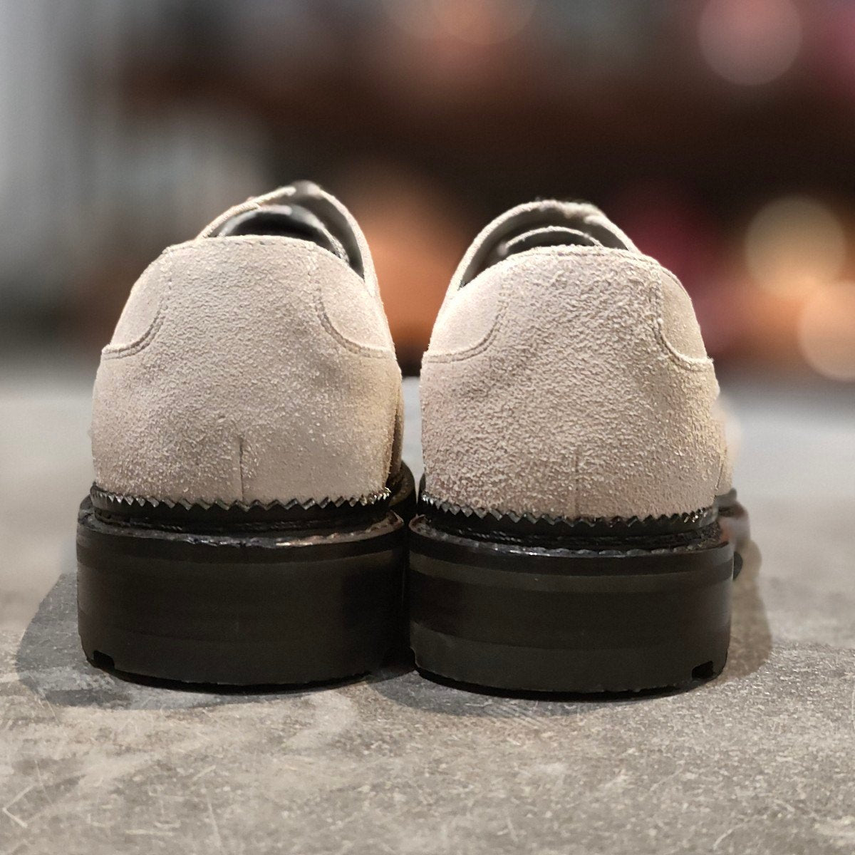 使用数回 【J.M.WESTON】ジェイエムウエストン ユージーンゴルフ Uチップ スエード アイボリー サイズ UK8.5 1Gラスト