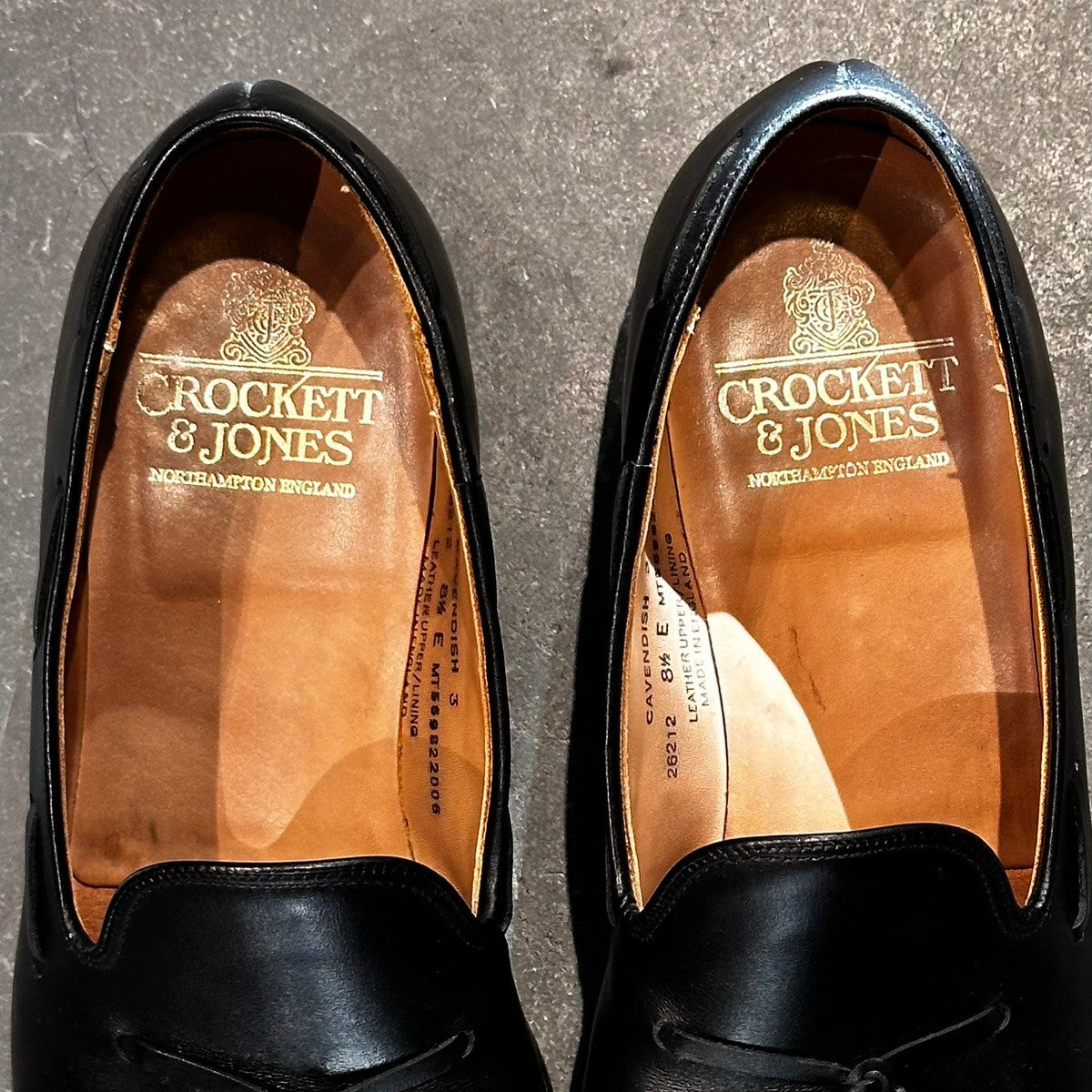 美品【CROCKETT&JONES CAVENDISH3】クロケット&ジョーンズ キャベンディッシュ3 タッセルローファー カーフ ブラック サイズUK8.5E 375ラスト