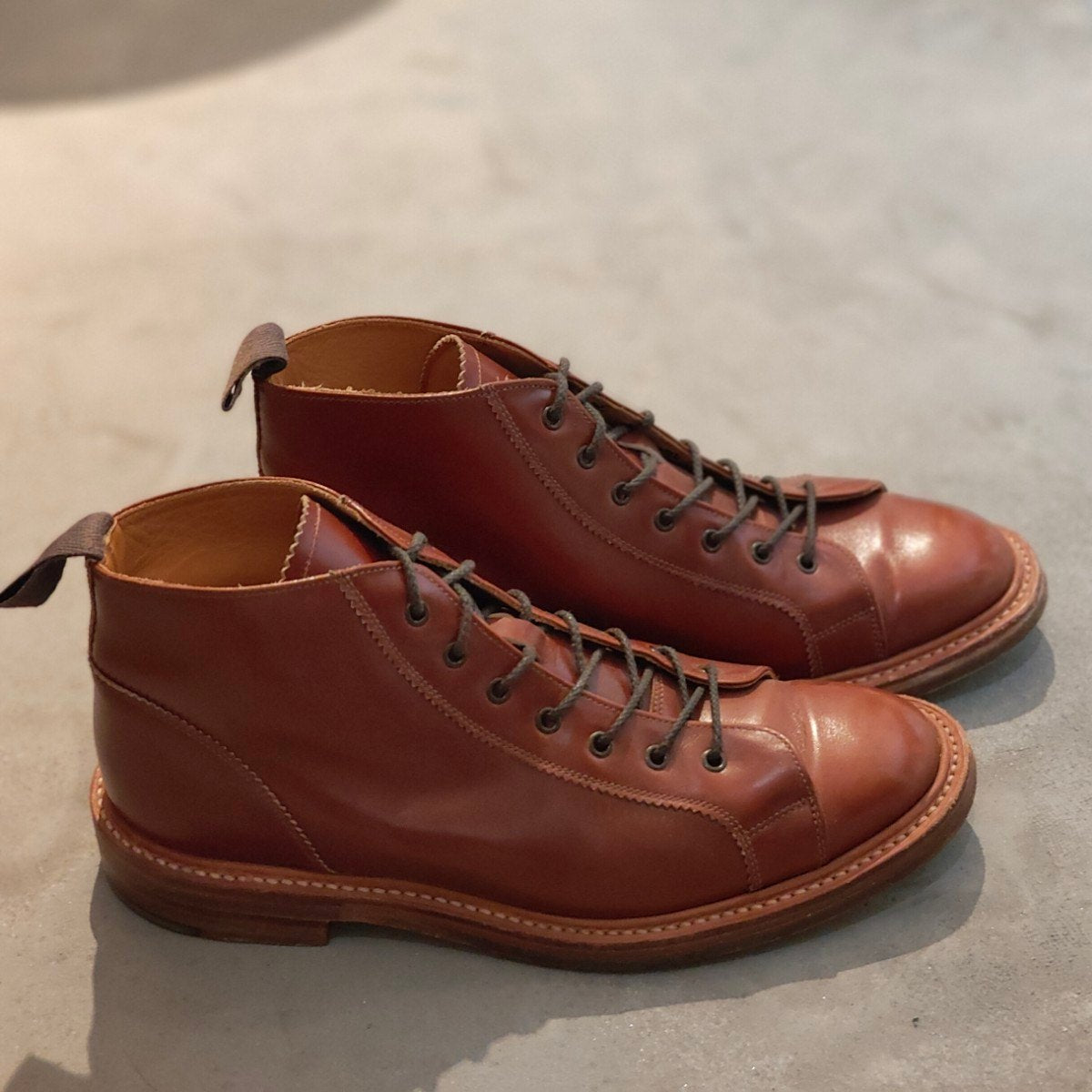 美品【Tricker's】トリッカーズ モンキーブーツ 6077 カーフ ブラウン サイズ UK9.5